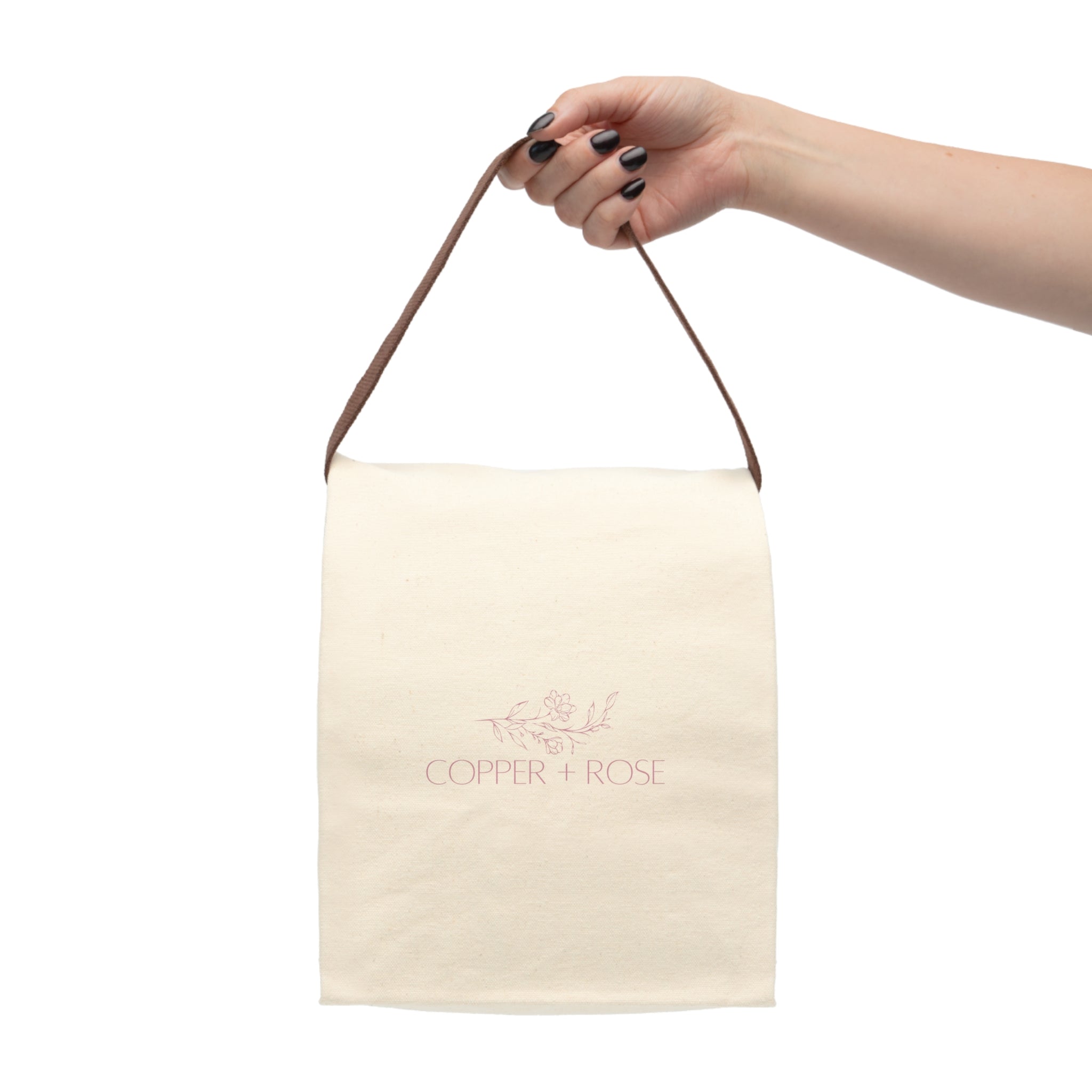 Eco-Friendly Canvas Lunch Bag with Strap, Reusable Tote, Picnic Essential, Kids Lunchbox, Sustainable Gift