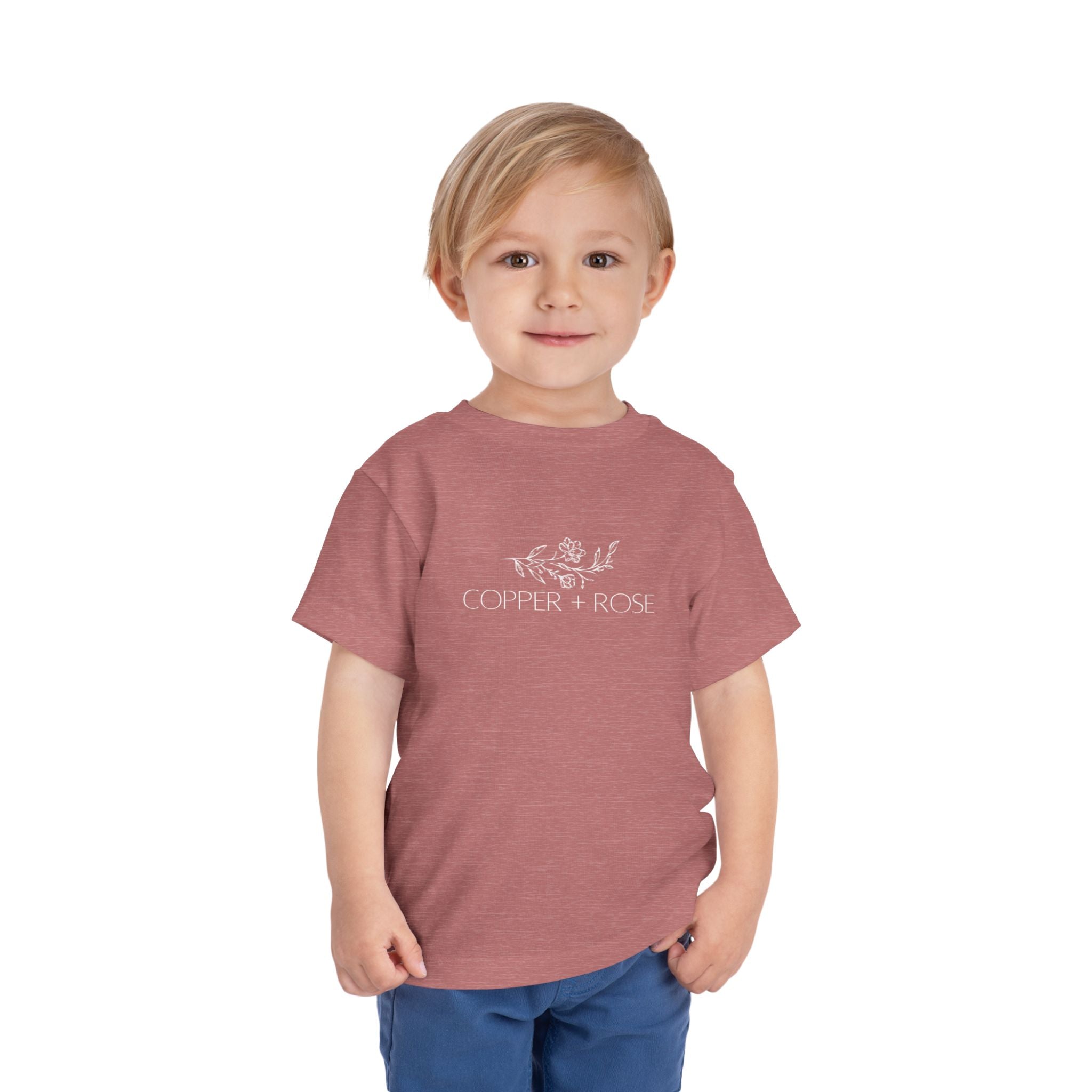 Toddler Short Sleeve Tee with Copper + Rose Design, Cute Kids' T-Shirt, Baby Gift, Toddler Outfit, Summer Wear, Gift for Birthday, [...]