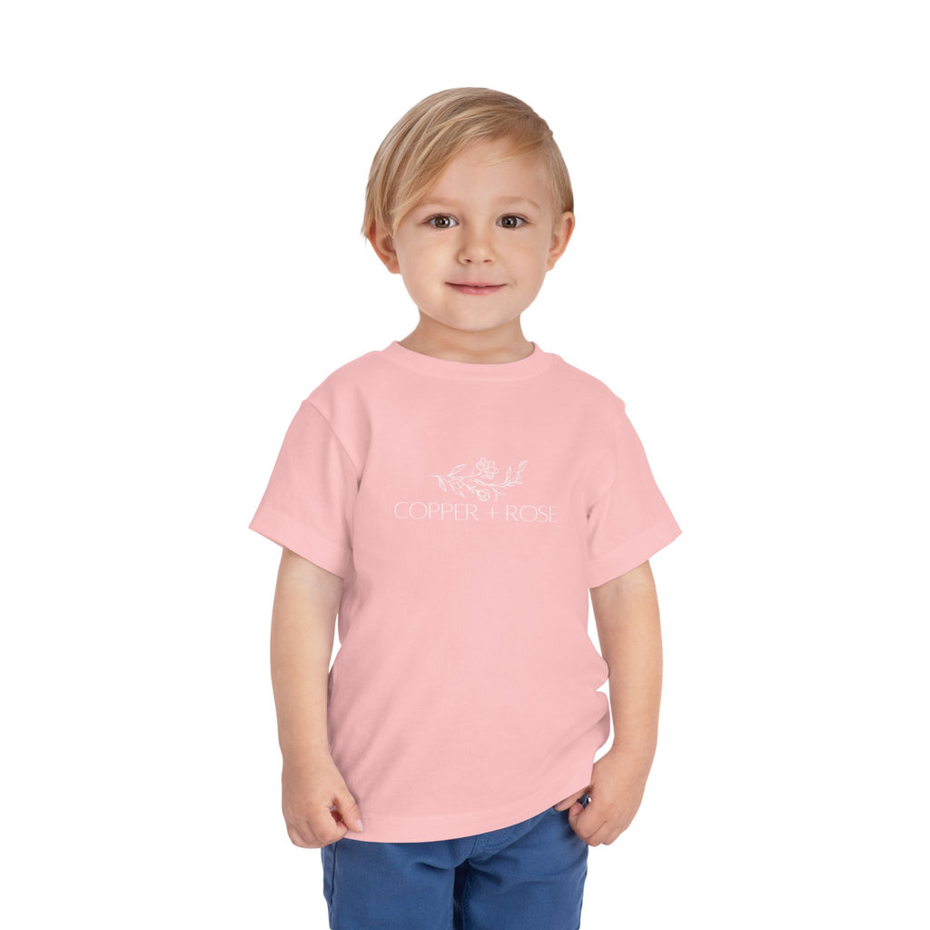 Toddler Short Sleeve Tee with Copper + Rose Design, Cute Kids' T-Shirt, Baby Gift, Toddler Outfit, Summer Wear, Gift for Birthday, [...]