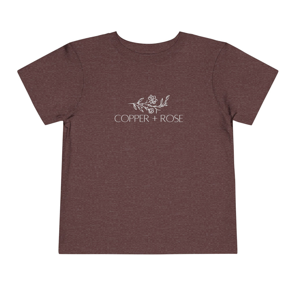 Toddler Short Sleeve Tee with Copper + Rose Design, Cute Kids' T-Shirt, Baby Gift, Toddler Outfit, Summer Wear, Gift for Birthday, [...]