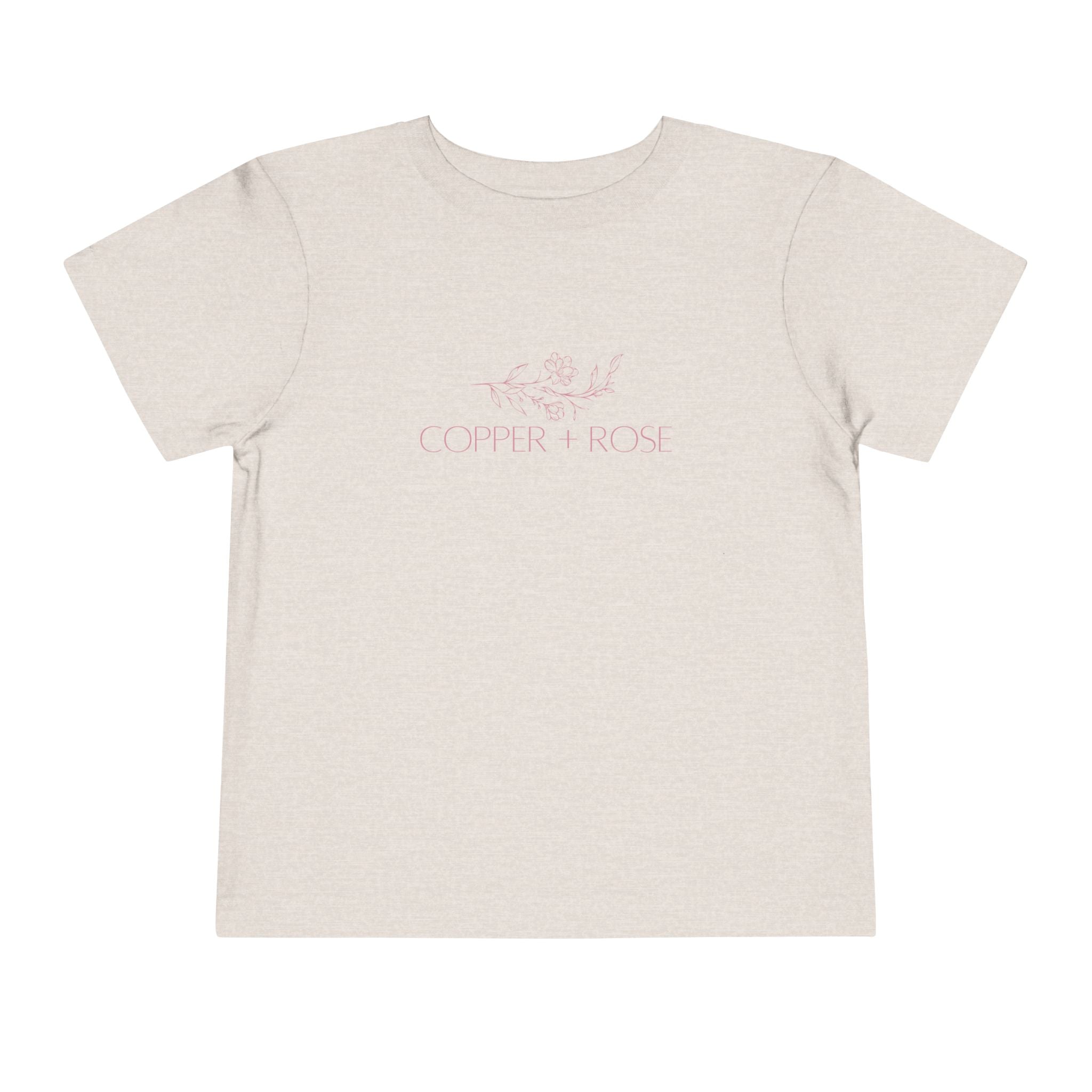 Toddler Short Sleeve Tee with Copper + Rose Design, Cute Kids' T-Shirt, Baby Gift, Toddler Outfit, Summer Wear, Gift for Birthday, [...]
